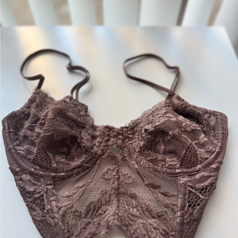 Forever 21 Brown Lace Bralette with Underwire